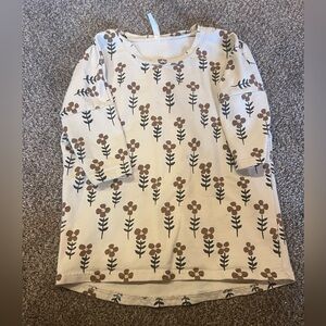 Rylee + Cru Cream and Brown Floral Kids Dress